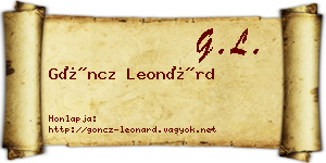 Göncz Leonárd névjegykártya