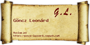 Göncz Leonárd névjegykártya