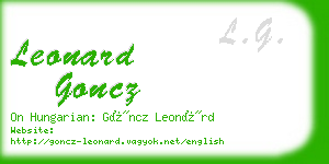 leonard goncz business card